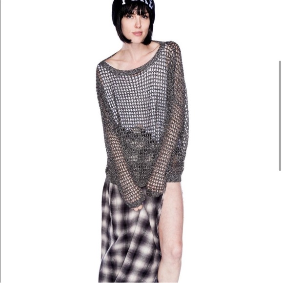 UNIF Glam Sheer See Through Sweater Top Sz XS - Picture 5 of 16